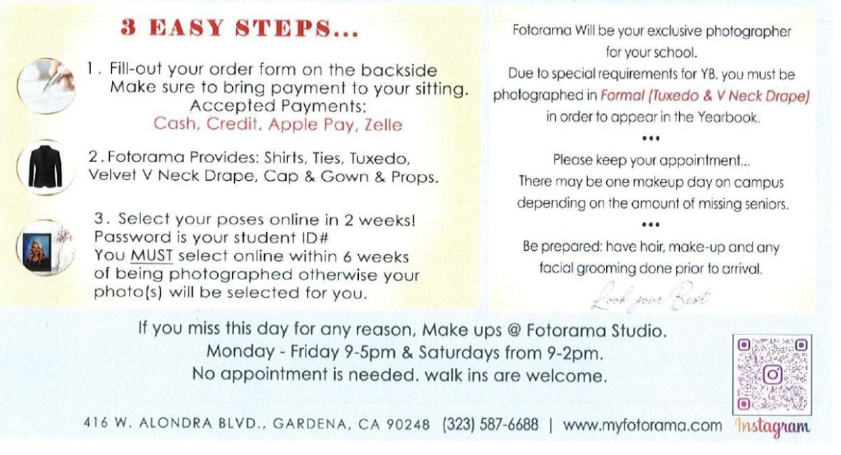 Senior Portait instructions